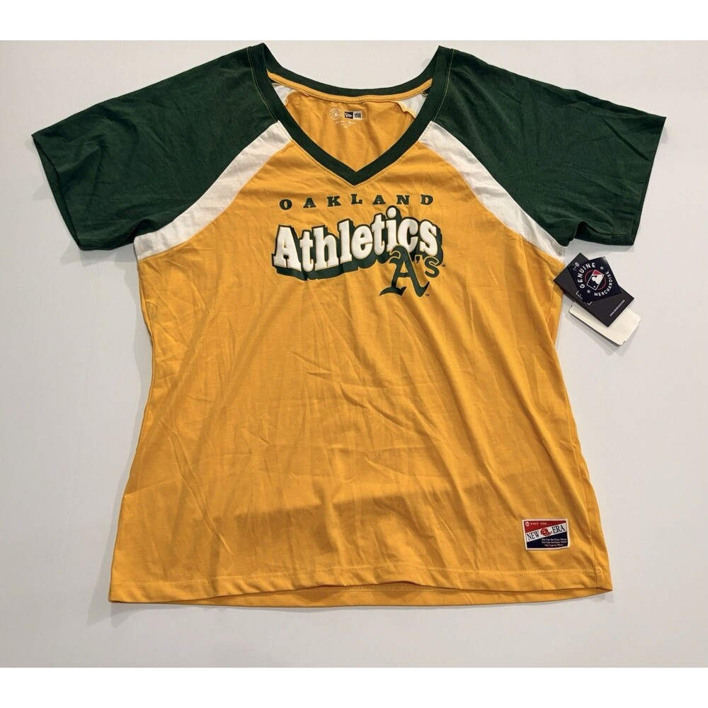 NWT New Era MLB Oakland Athletics Baseball V-Neck T-Shirt Women’s 2XL